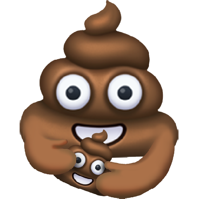 A poop emoji holding a poop emoji.